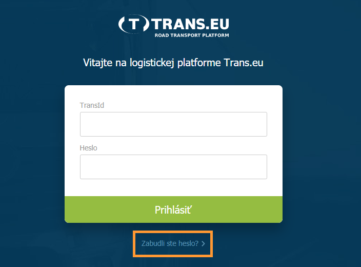 Prihlásenie Trans.eu