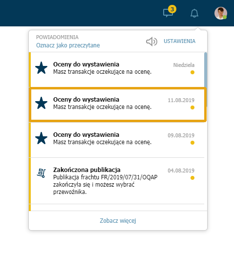 Wystawianie ocen na Platformie Trans.eu
