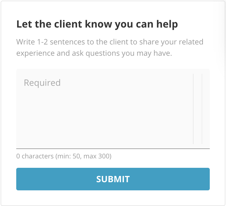 Let the client know you can help