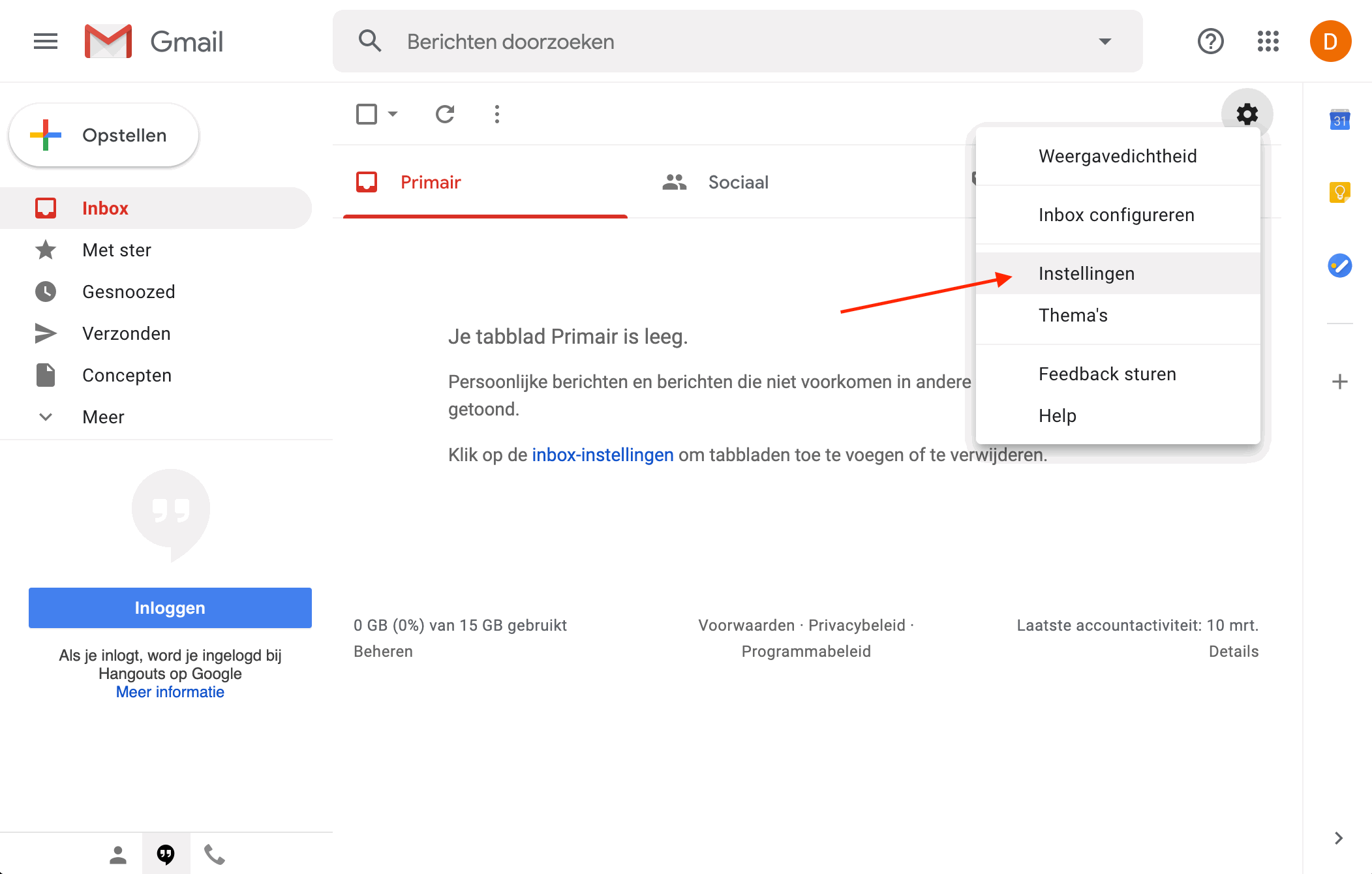 Gmail instellingen