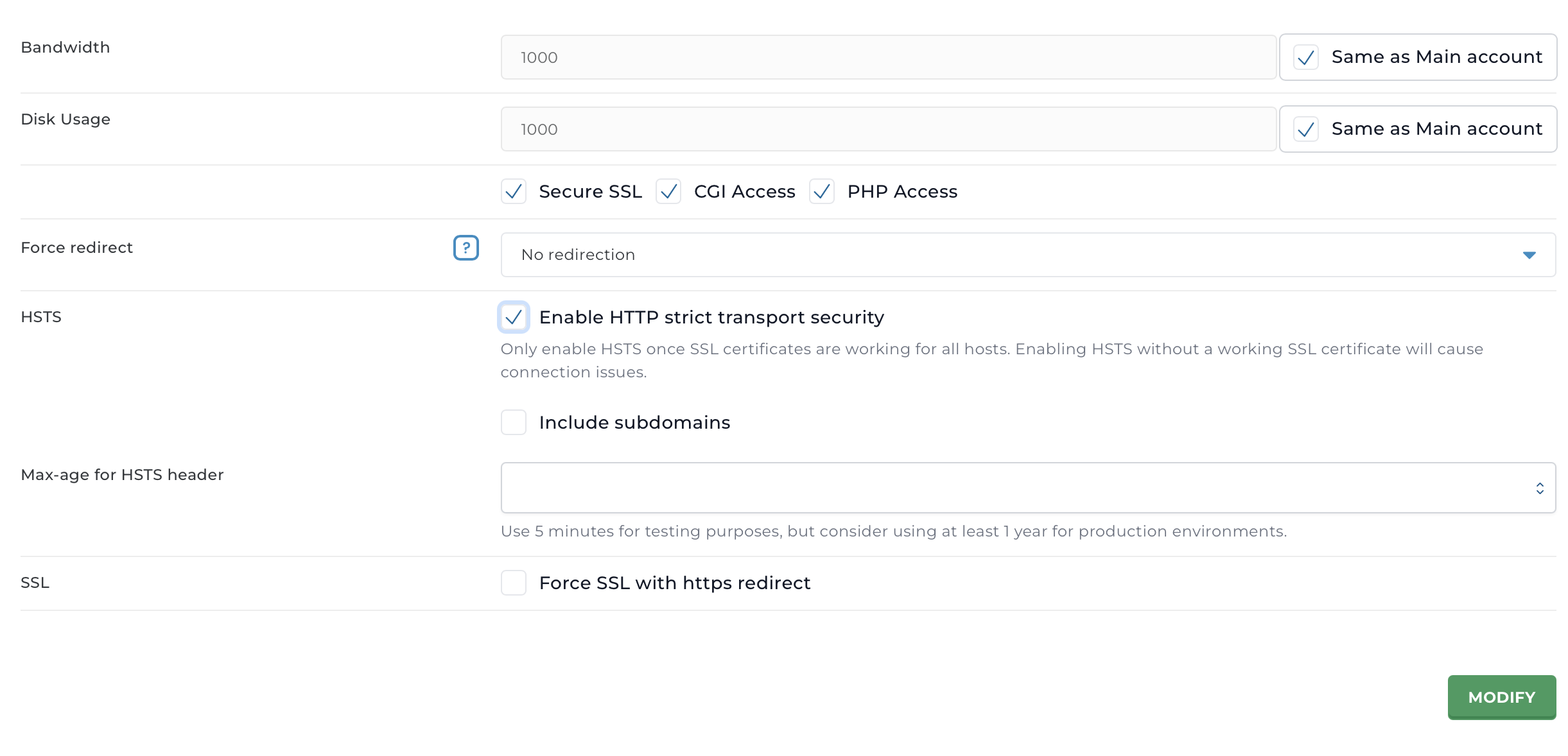 HSTS activeren in DirectAdmin