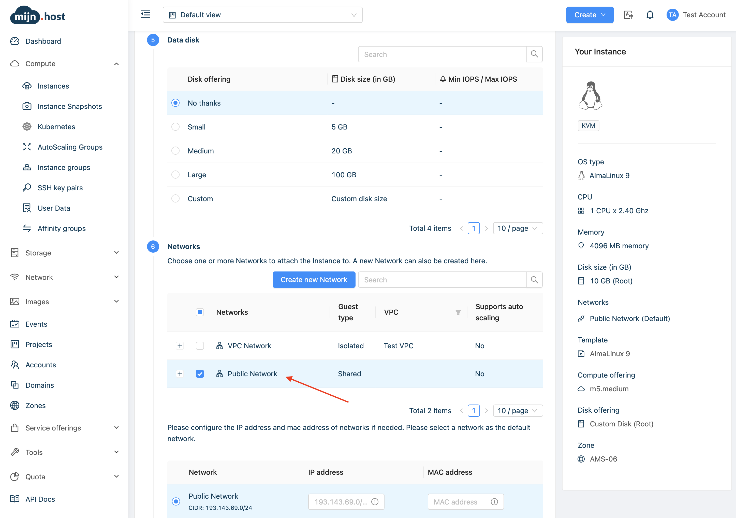 Public network instellen in CloudStack