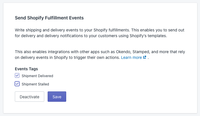 event tags support
