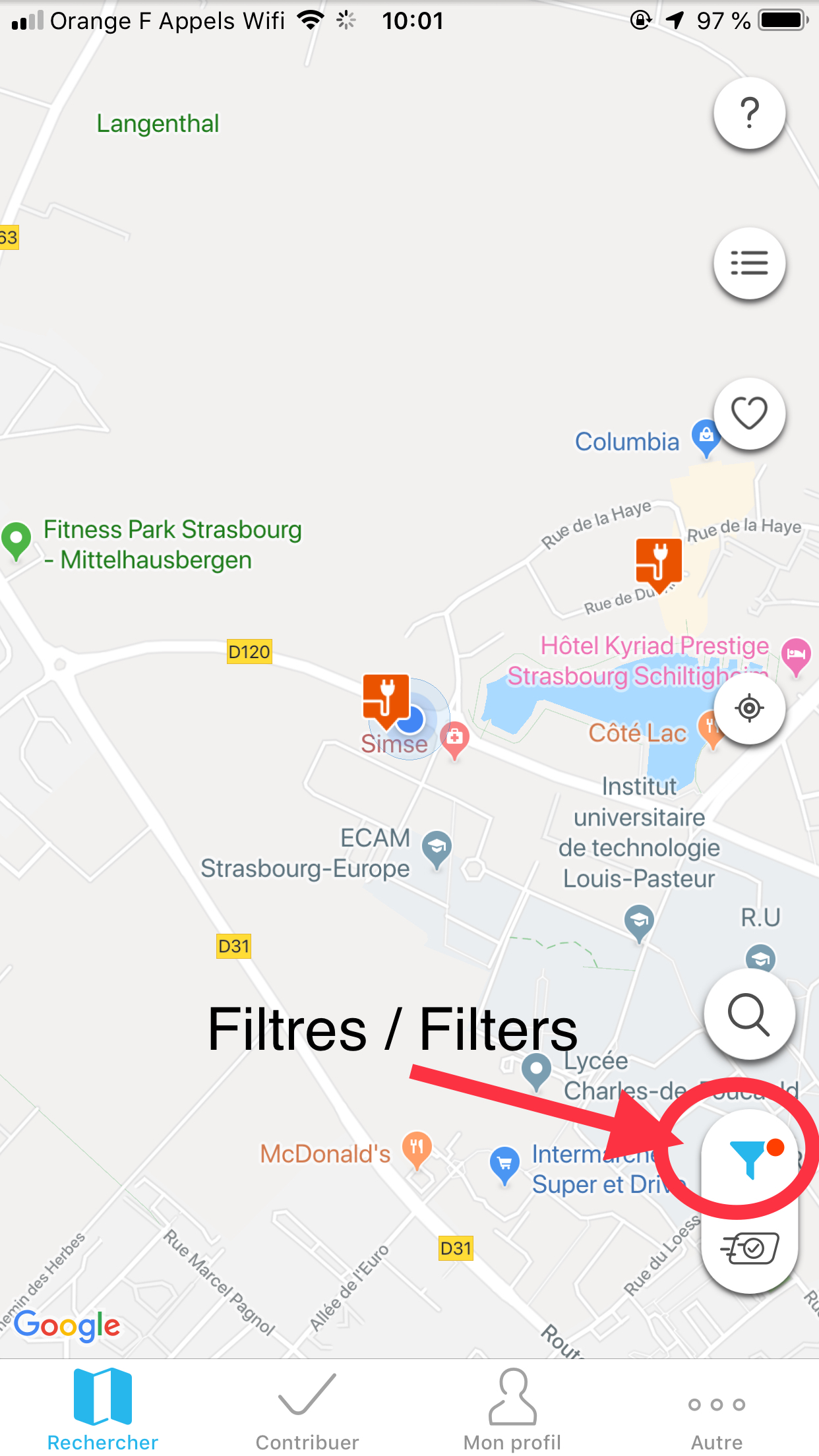 Sélectionner l'option "Filtre".