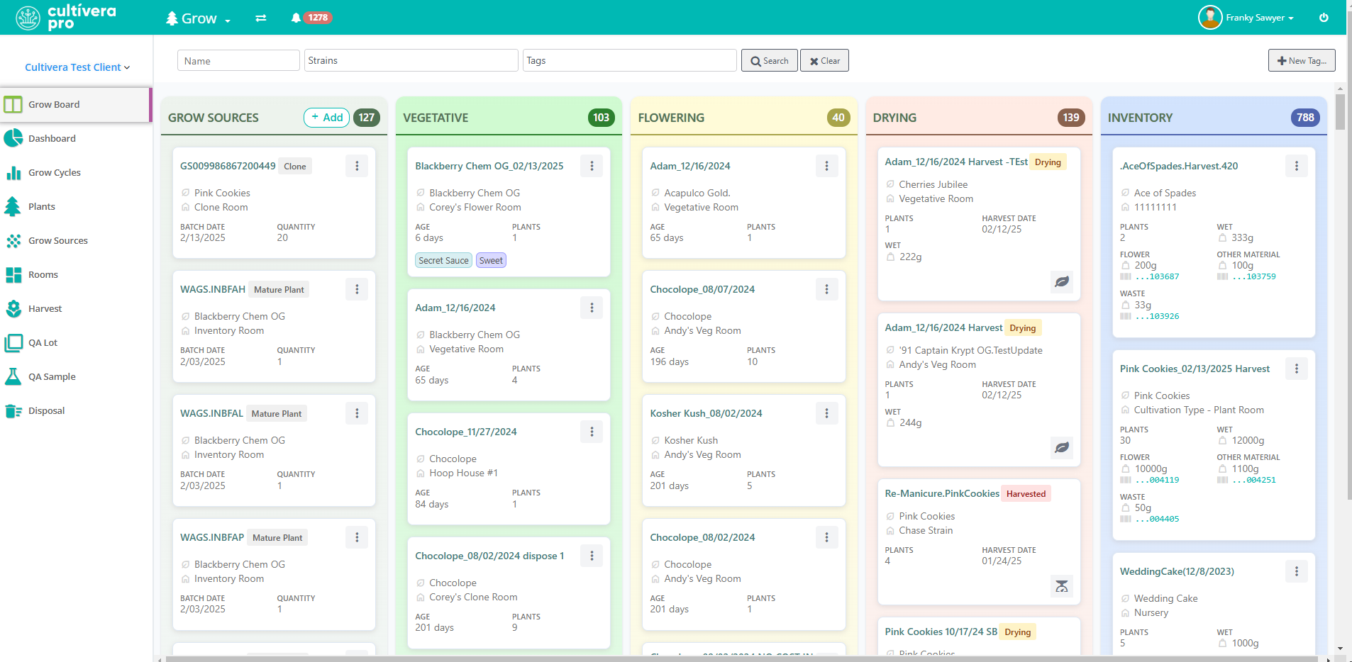 Screenshot of Cultivera Pro Grow Module Grow Board