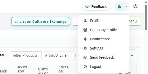 Feedback button at the top of the page, and Send feedback in the profile menu