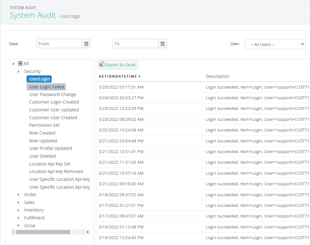 cultivera pro user audit screenshot
