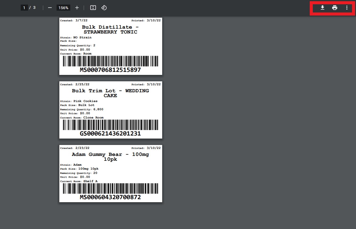example of inventory labels ready to print