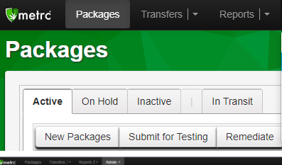 metrc screenshot active packages tab 