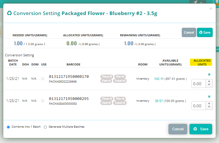 conversion settings in cultivera pro