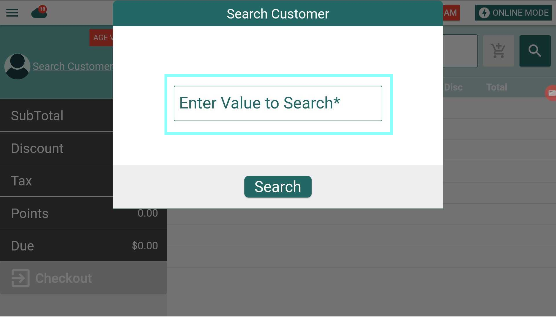 This will bring you to the “Search Customer” module where you can enter the Customer’s Name, Phone Number, or Medical Card ID #.