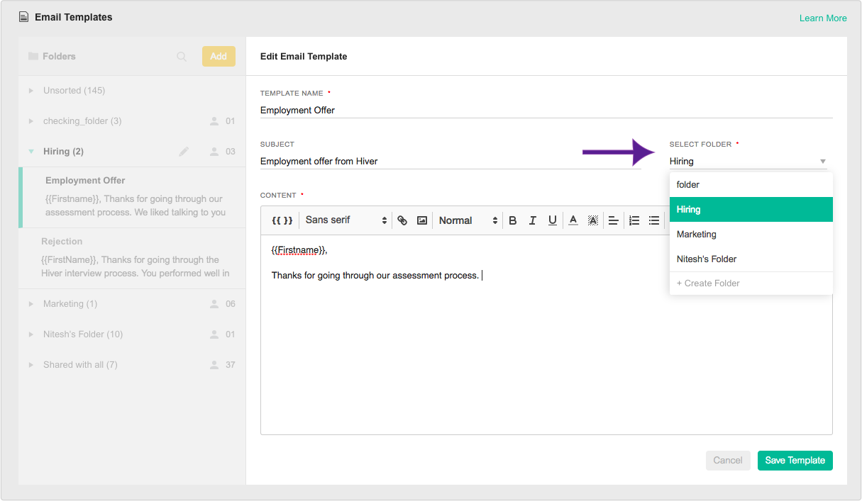 Email templates for shared mailbox Knowledge Base Hiver Manage