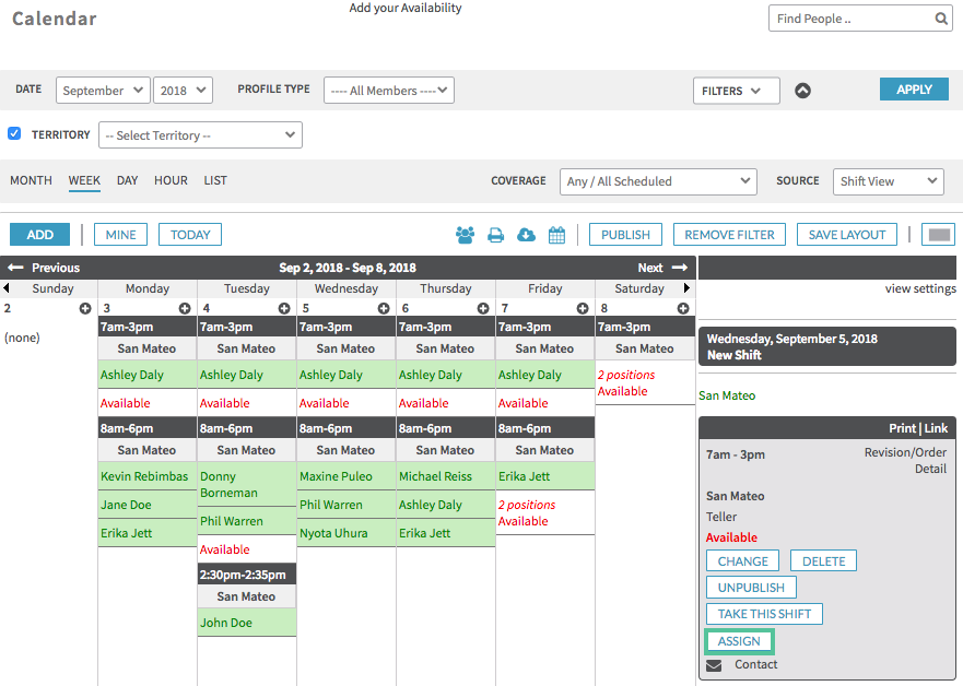 Assigning Shifts - Shiftboard Support