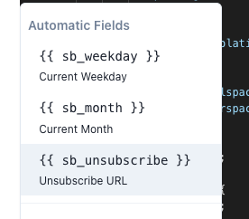 screenshot of {{sb_unsubscribe}}