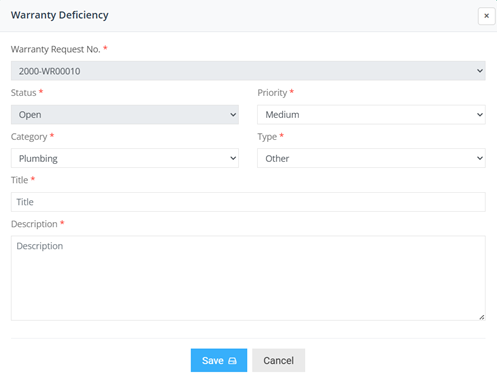 WJR_Warranty Deficiency Details
