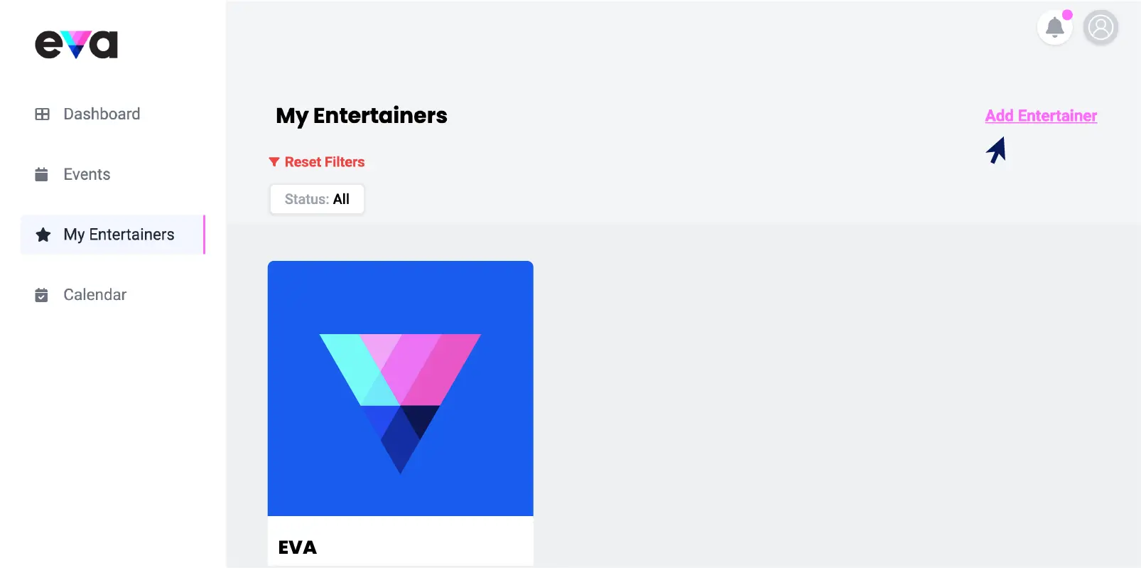 Photo of EVA Entertainer Dashboard