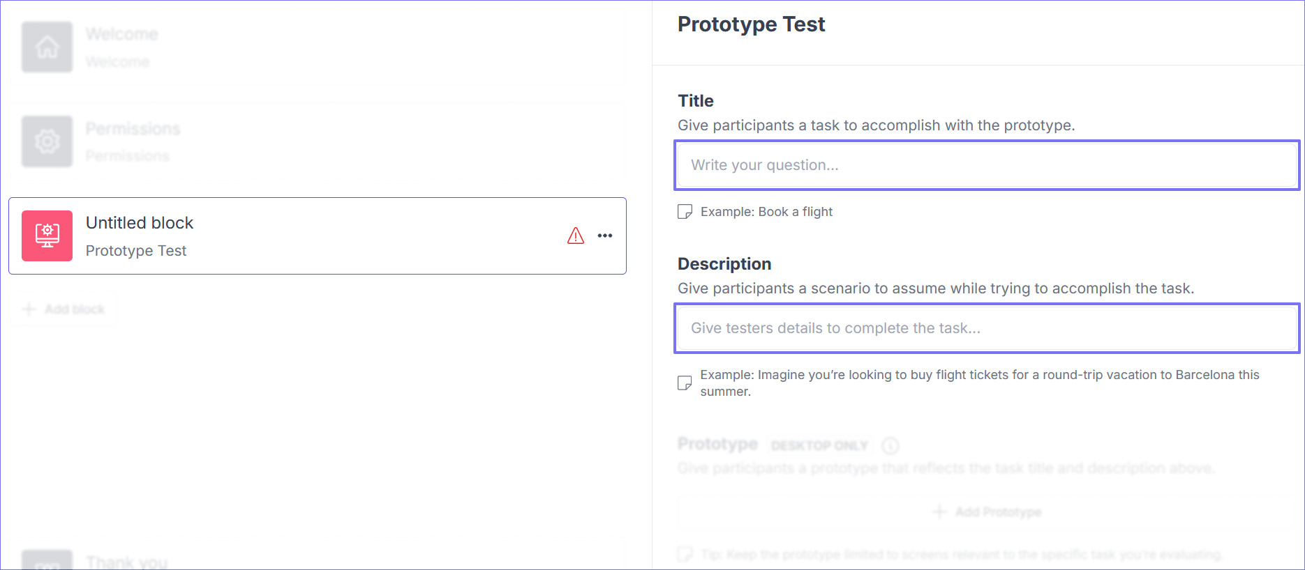 Prototype test block