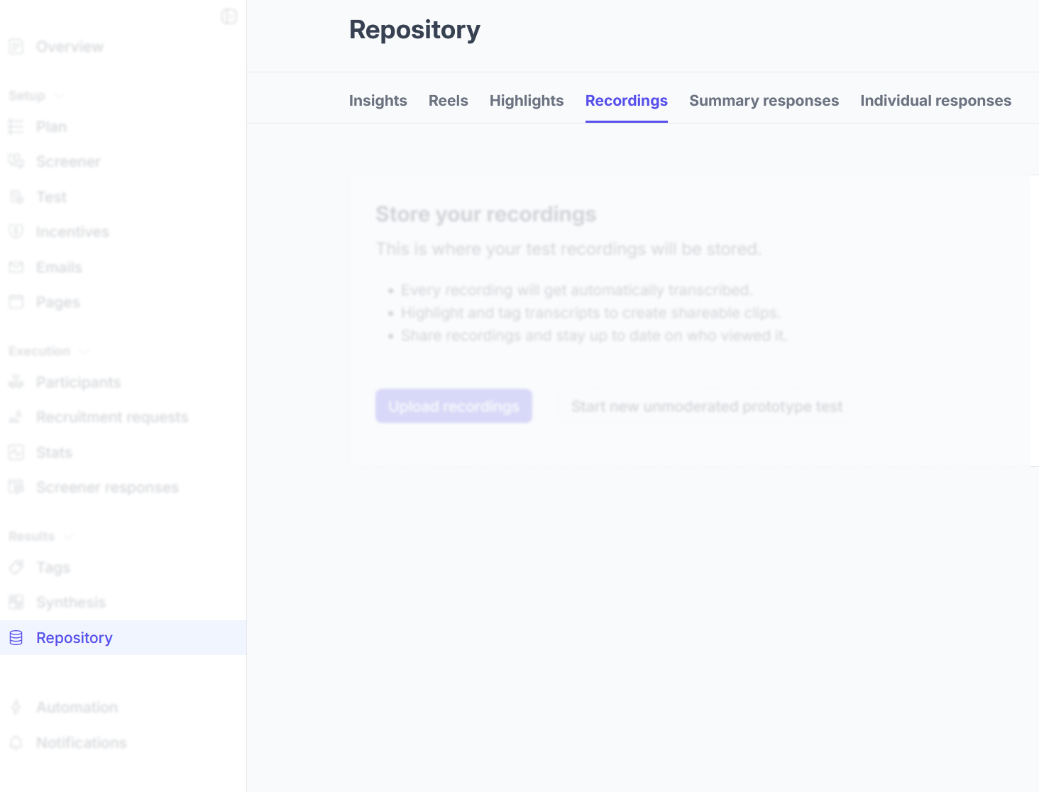 Unmoderated repository view