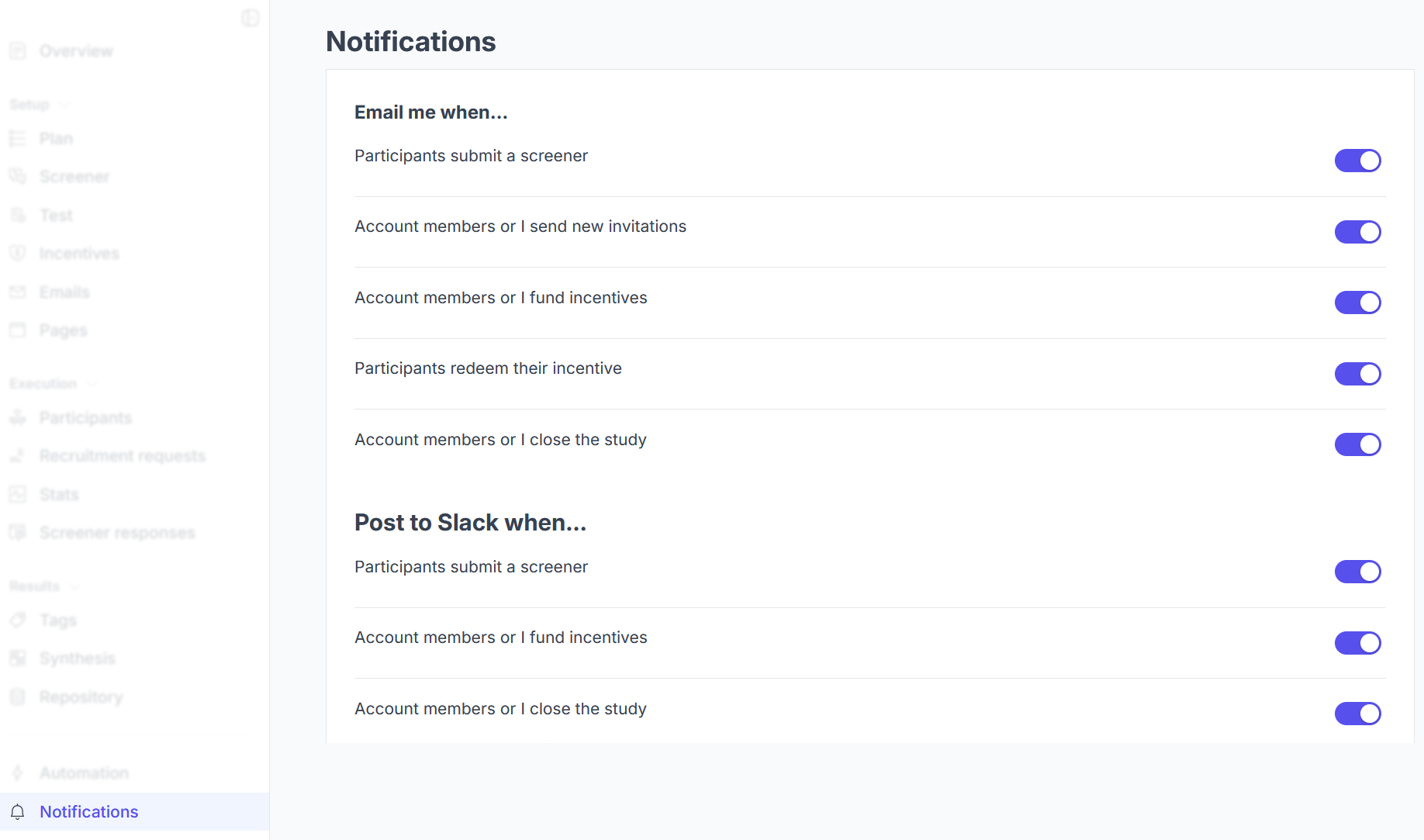 Unmoderated notifications view