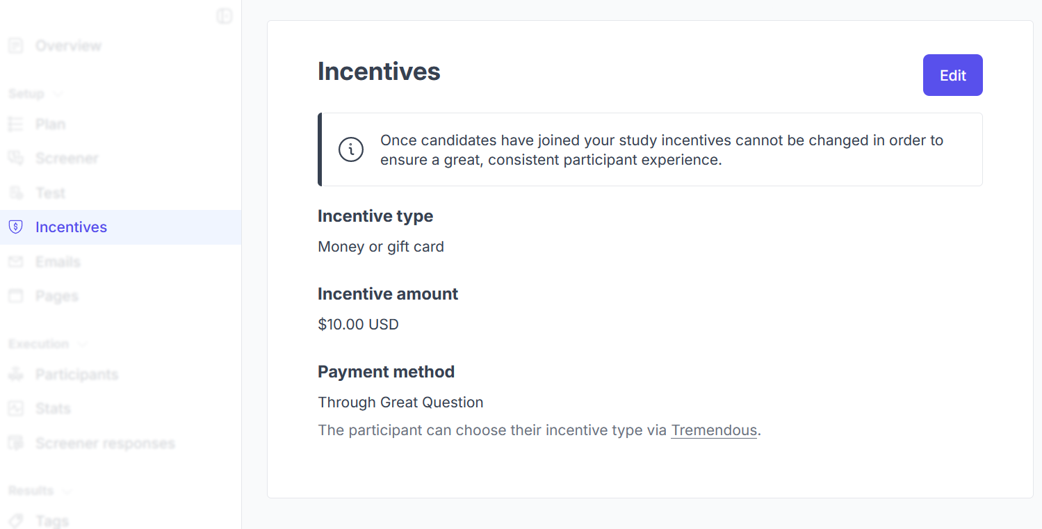 Incentives creation post publish