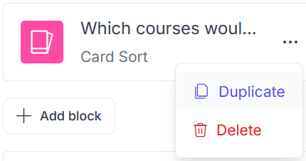 Image showing how to duplicate a task block.