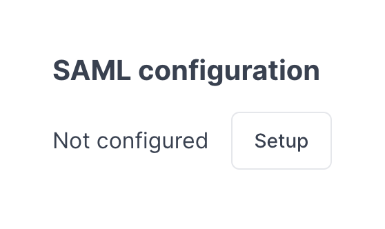 SAML setup