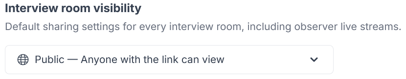 Global interview room share settings