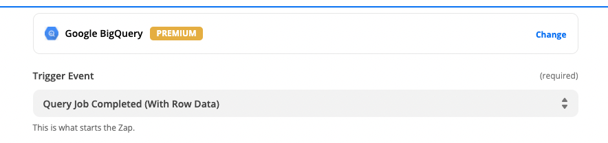 Zapier BigQueary event