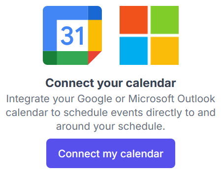 Connect your calendar prompt