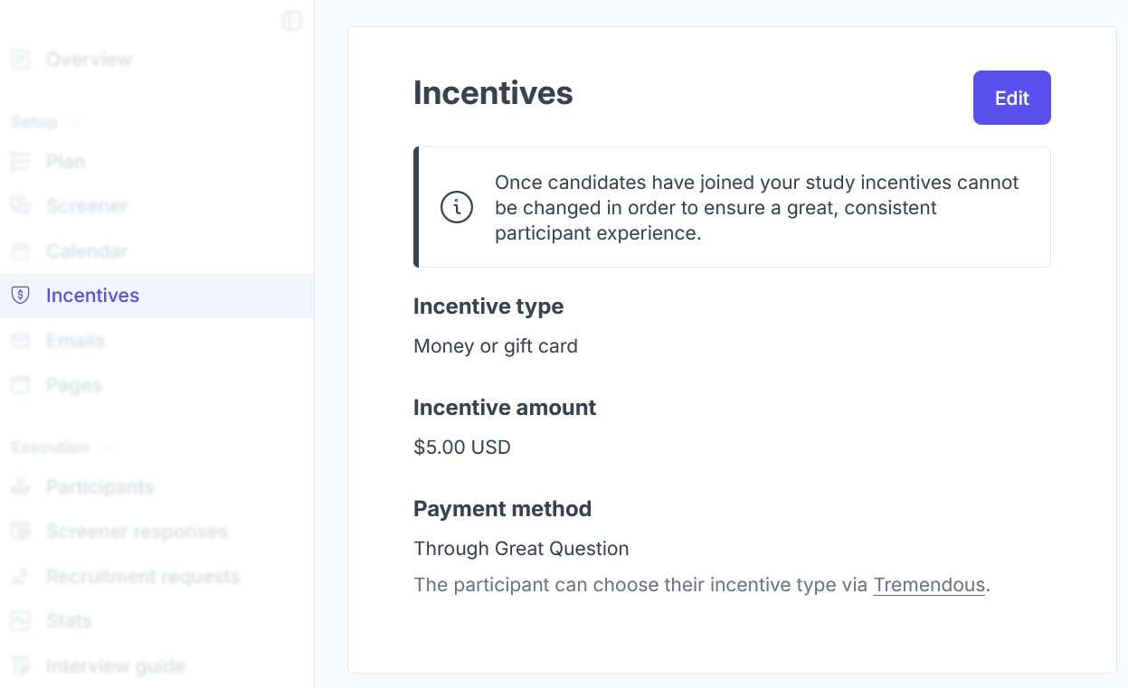 Incentives creation post publish