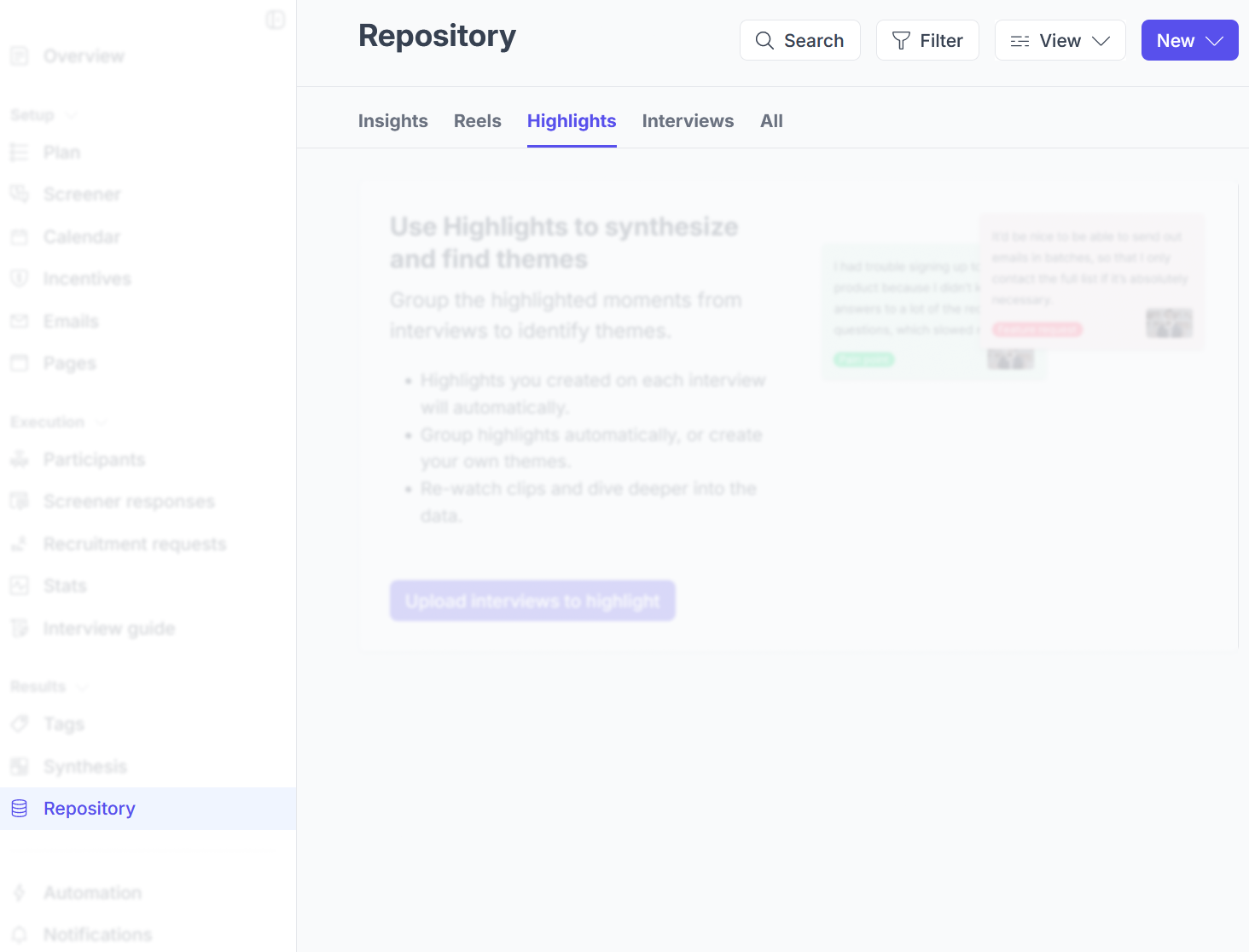 Continuous repository view