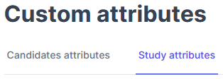 Custom Study Attributes Page