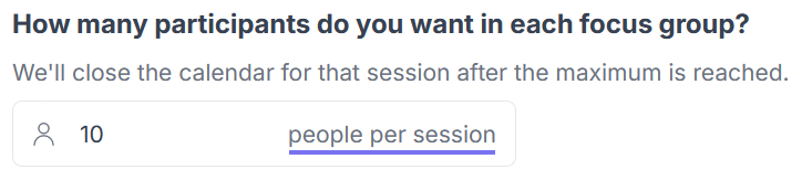 Parcitpant limit focus groups