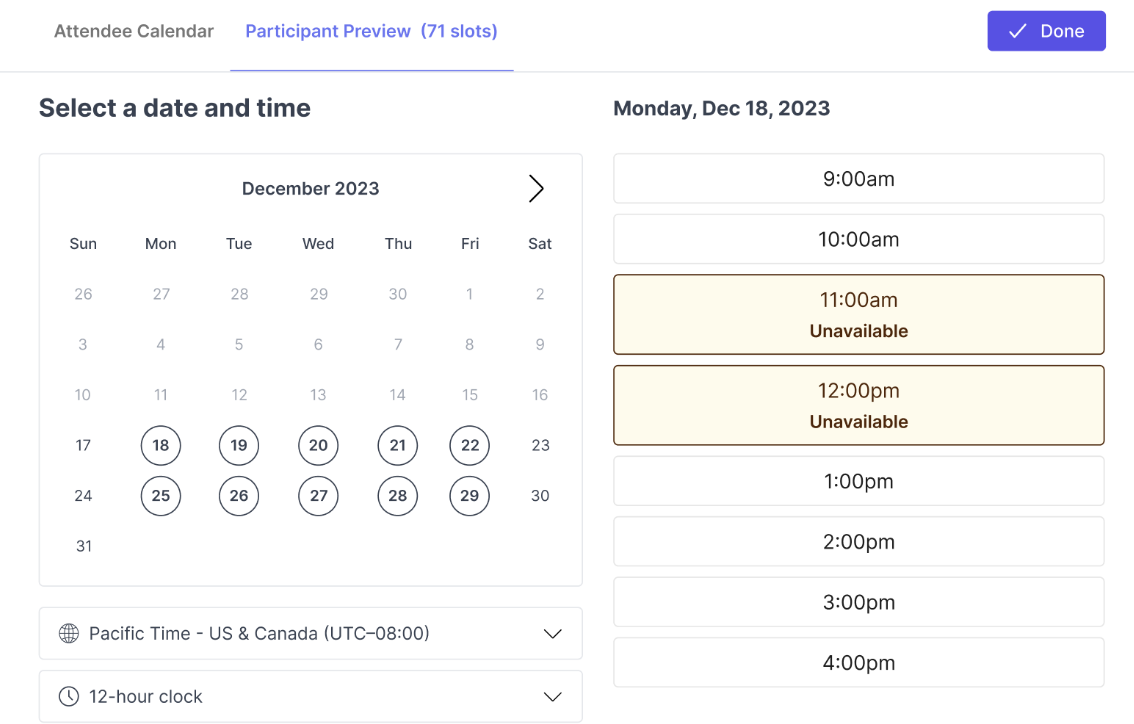 image showing the calendar troubleshooting mode