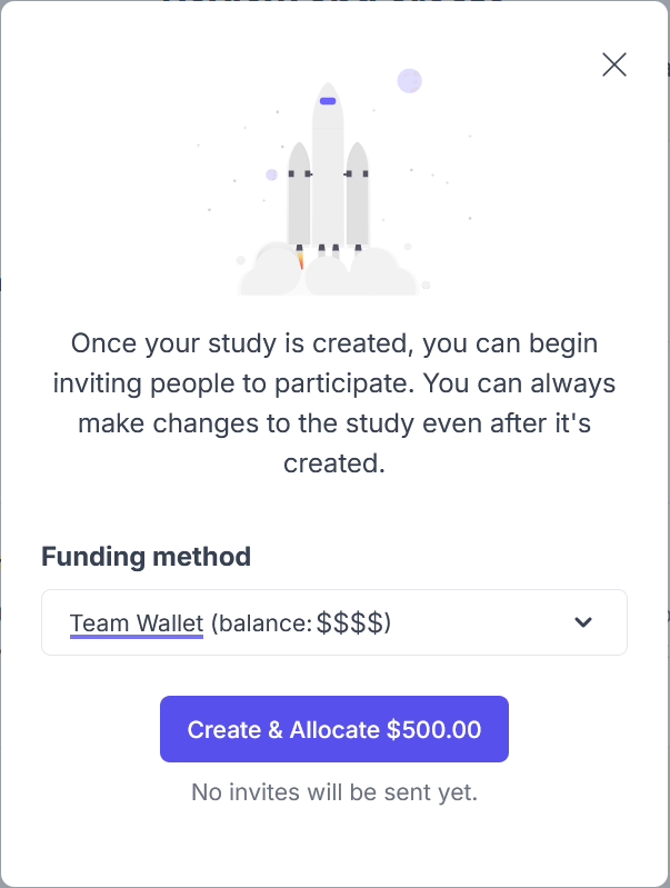 Funding study with team wallet