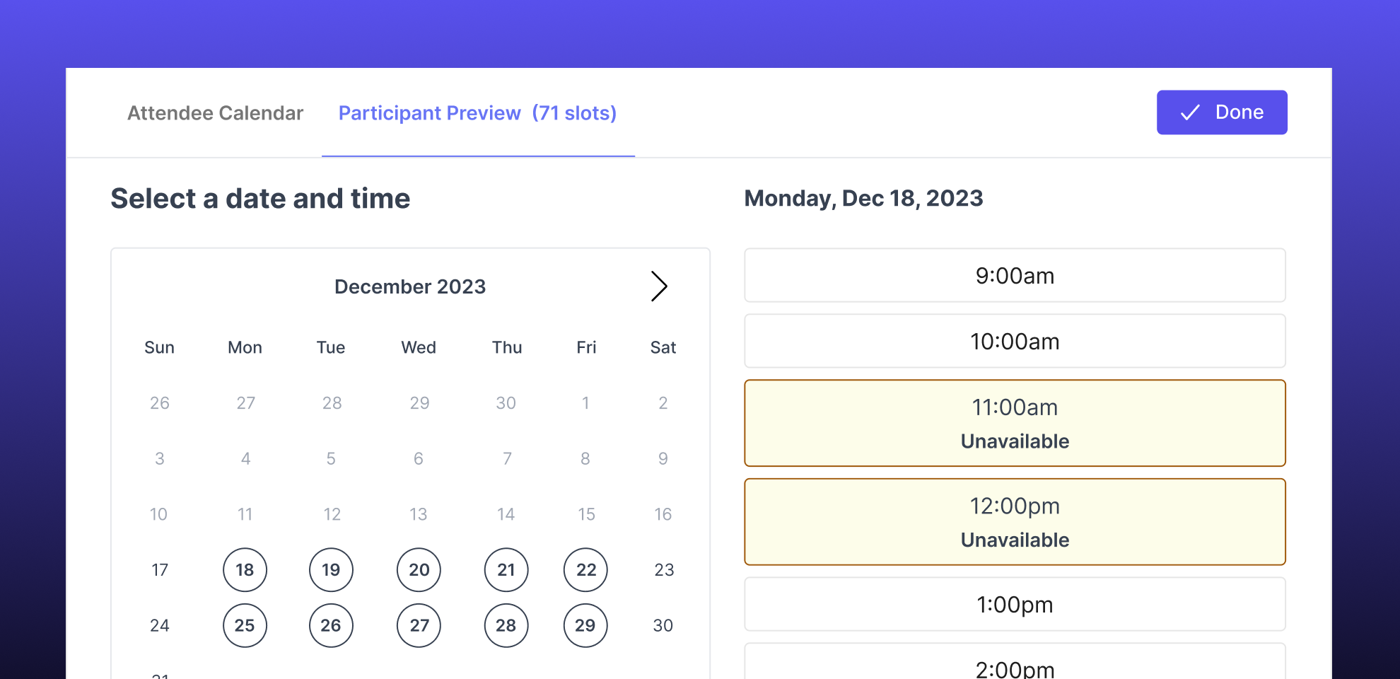 Example image showing new calendar troubleshooting feature.