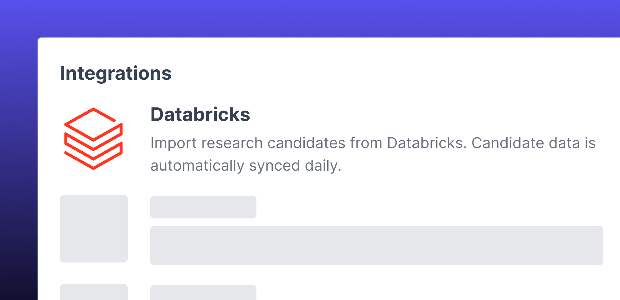 Example image showing the databricks integration.