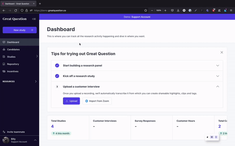 Create new panel study