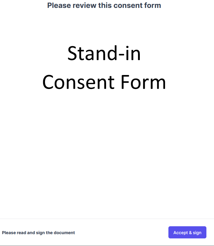 Participant consent view