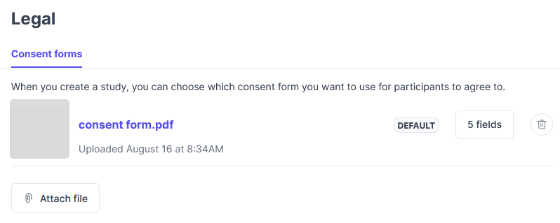 Uploaded consent form