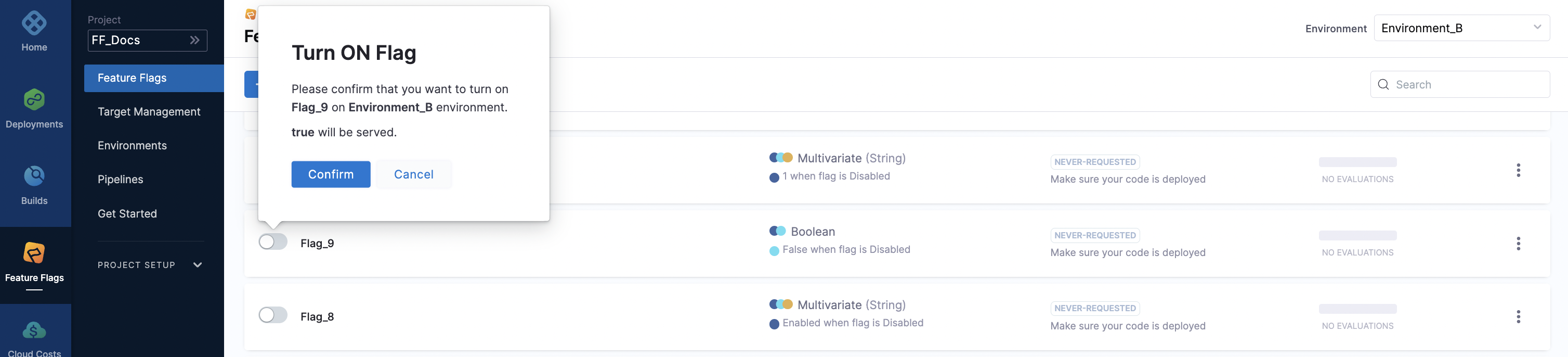 Enable or Disable Your Flags Harness.io Docs