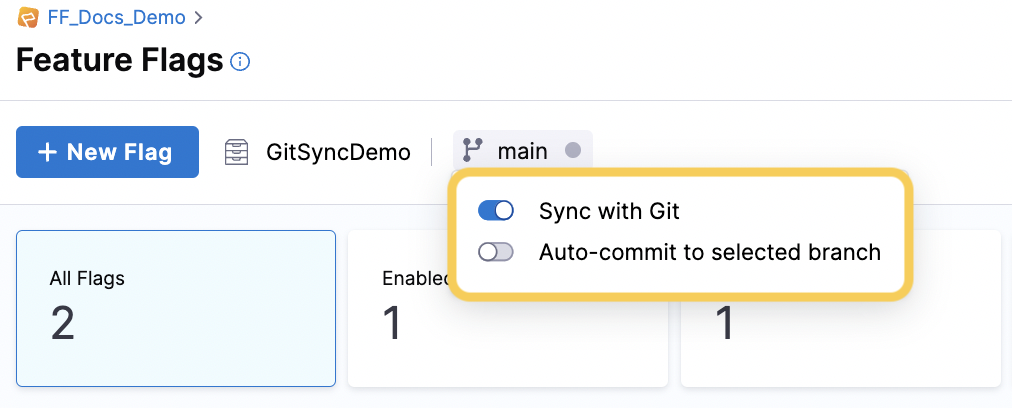 Manage Your Flags Using Git Experience - Harness.io Docs