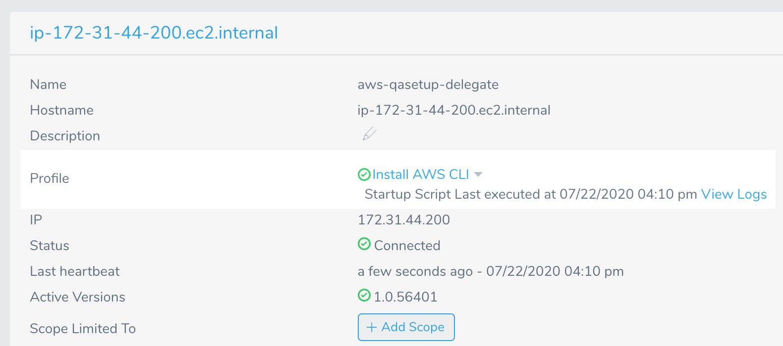 Install The Aws Cli On A Delegate Harness Io Docs