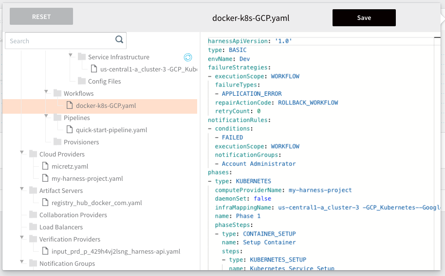 Configure Workflows Using YAML Harness.io Docs
