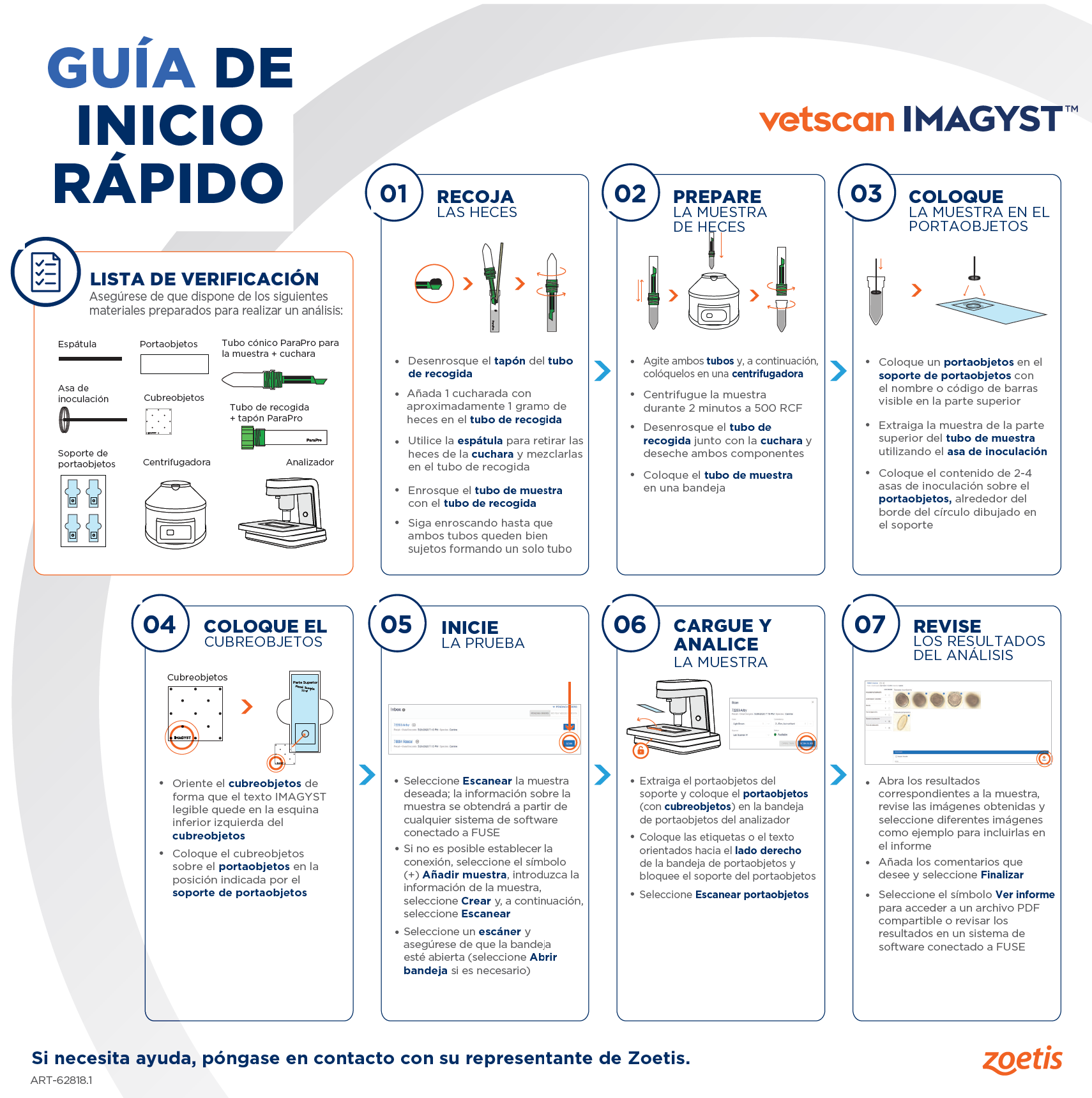 Guía de inicio rápido para análisis de heces en VETSCAN IMAGYST