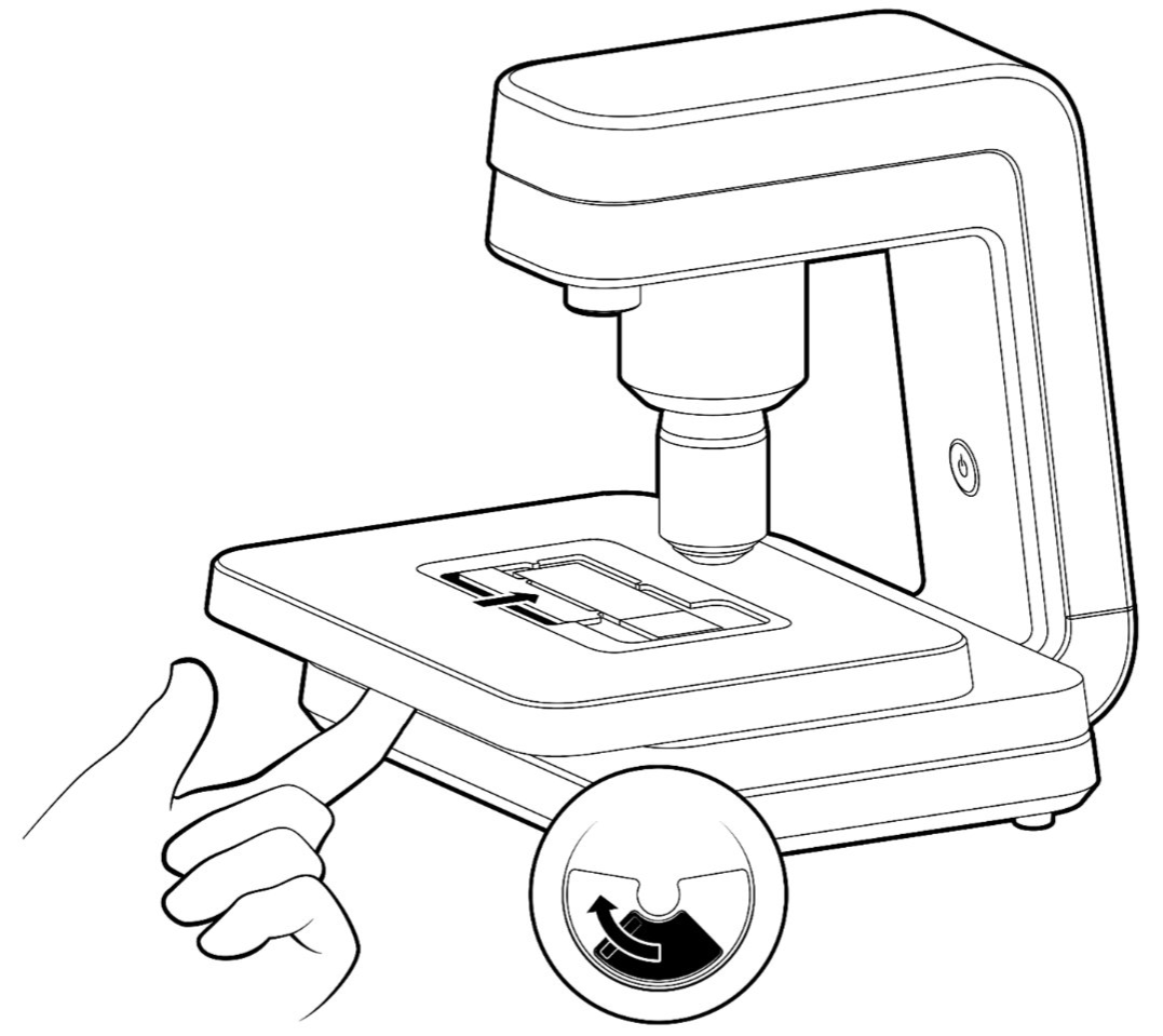 Locking and unlocking the Grundium slide lock