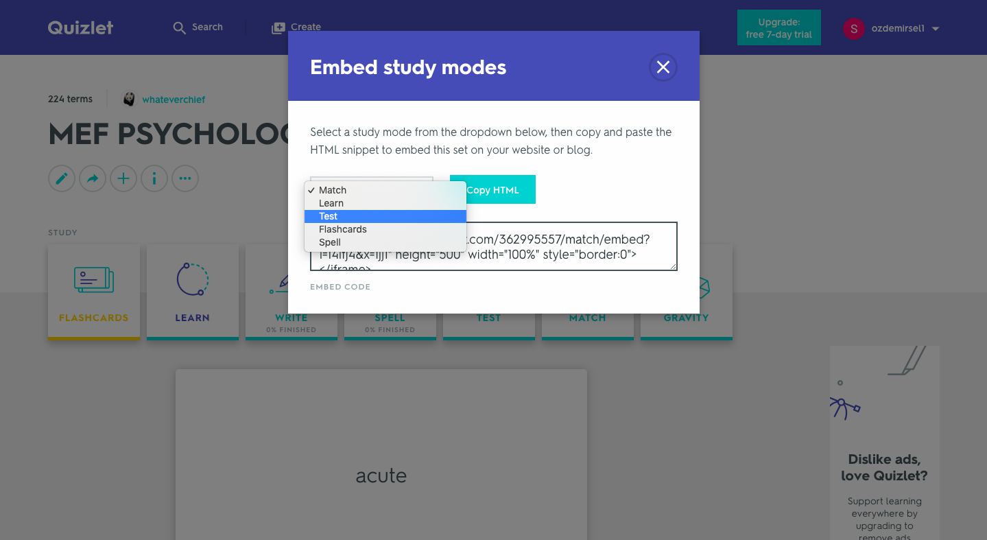 How to Embed Quizlet Into Blackboard - MEF University Support Page