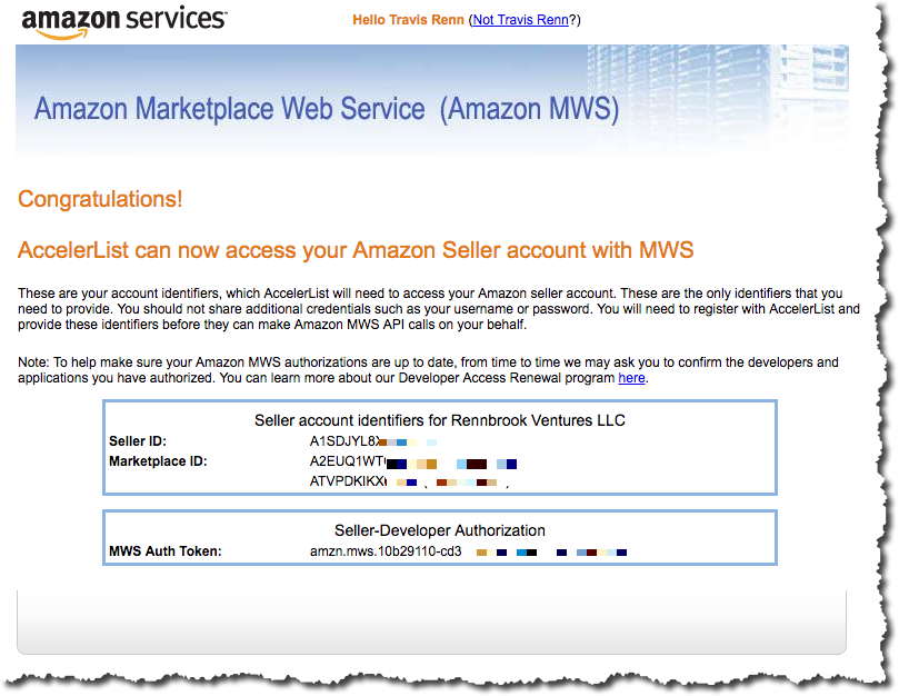 Finding Your Mws Credentials In Seller Central Us Helpdocs