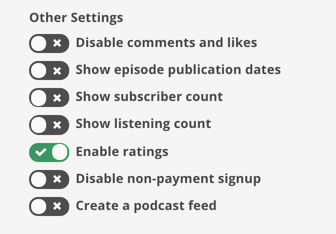 How to enable ratings on a Soundwise soundcast