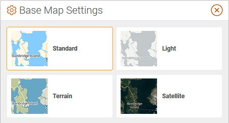 Base map settings menu